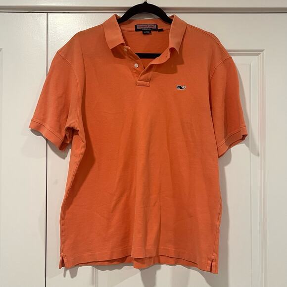 Vineyard Vines Men's Orange‎ Golf Polo 100% Cotton Size Medium - Picture 1 of 8